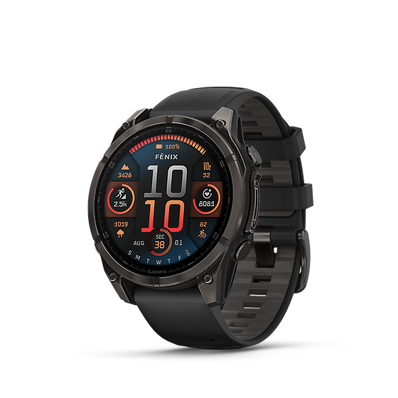 Garmin GARMIN FENIX 8 47MM CARBON GRAY DLC TITANIUM BLACK STRAP Back