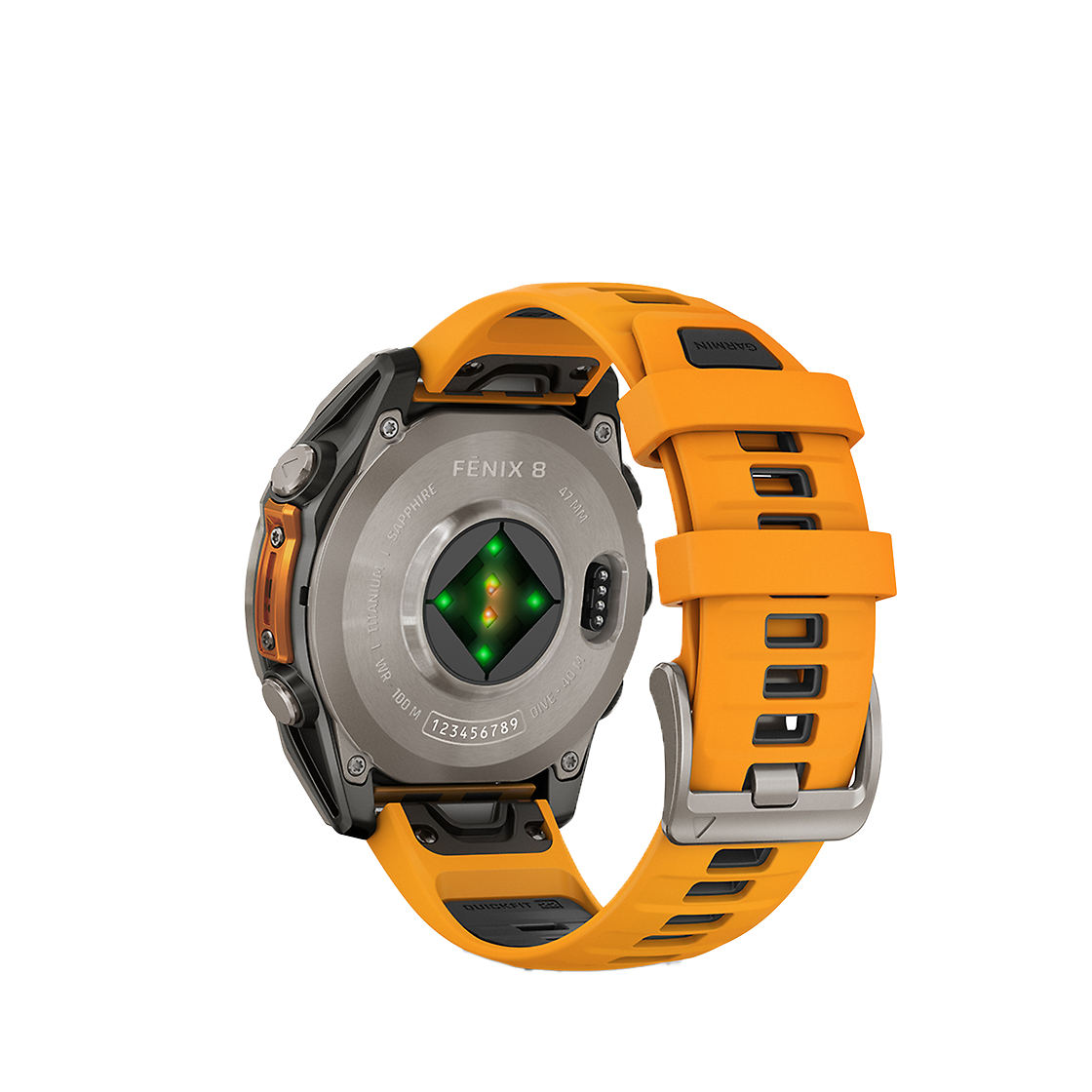 Garmin GARMIN FENIX 8 47MM TITANIUM SPARK ORANGE STRAP Side