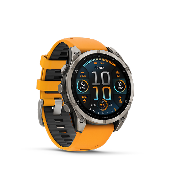 Garmin GARMIN FENIX 8 47MM TITANIUM SPARK ORANGE STRAP Back