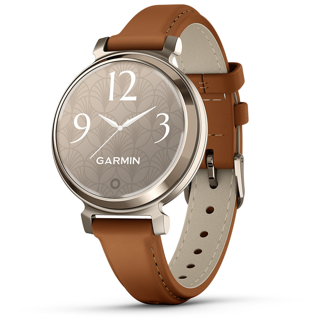 Garmin GARMIN LILY 2 CLASSIC CREAM GOLD WITH TAN LEATHER BAND Front