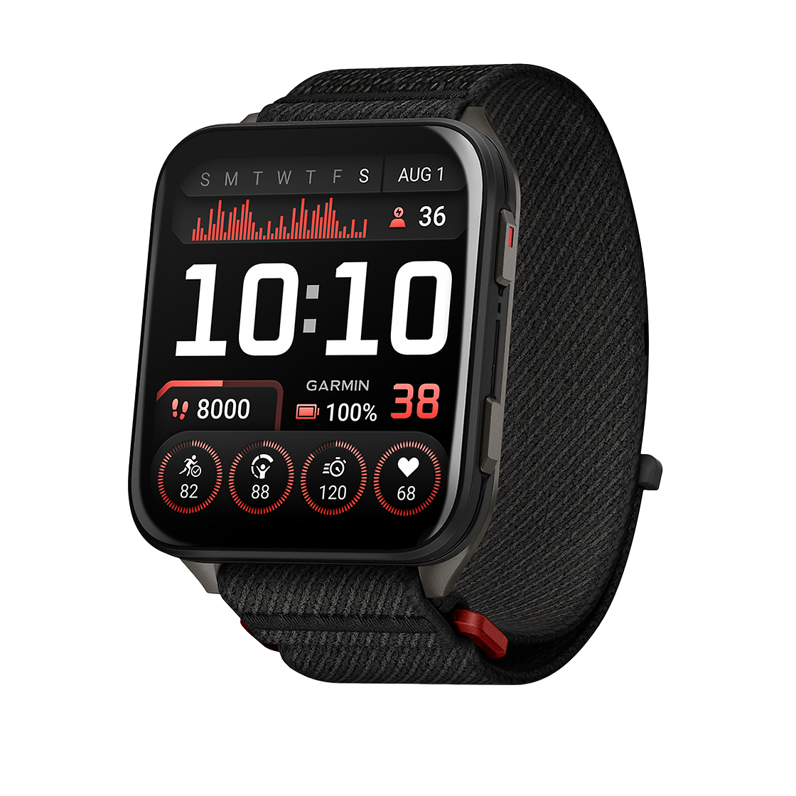 Garmin GARMIN VENU X1 TITANIUM CASEBACK AND BLACK NYLON BAND Front