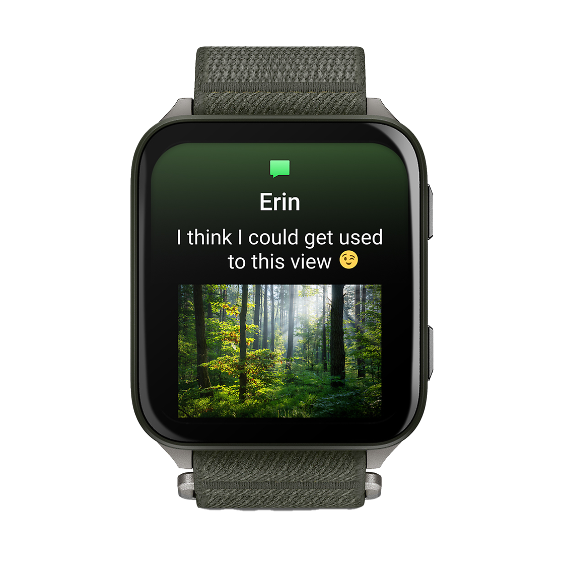 Garmin GARMIN VENU X1 TITANIUM CASEBACK AND MOSS NYLON BAND Side