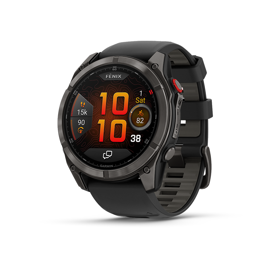 GARMIN FENIX 8 PRO 51MM Garmin CARBON GRAY DLC TITANIUM BLACK STRAP Front