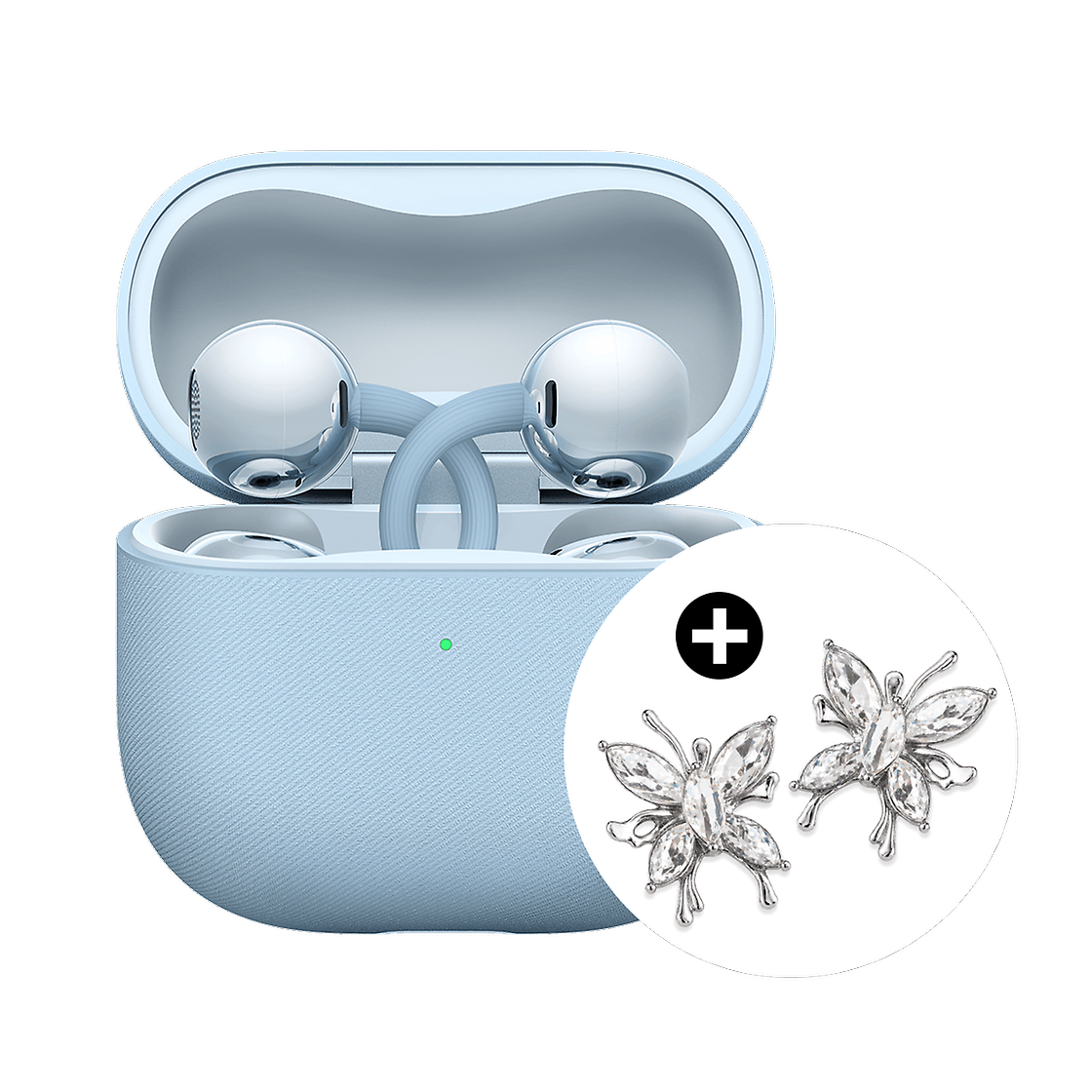 Huawei HUAWEI FREECLIP2 + Butterfly Clip Charm BLUE Front