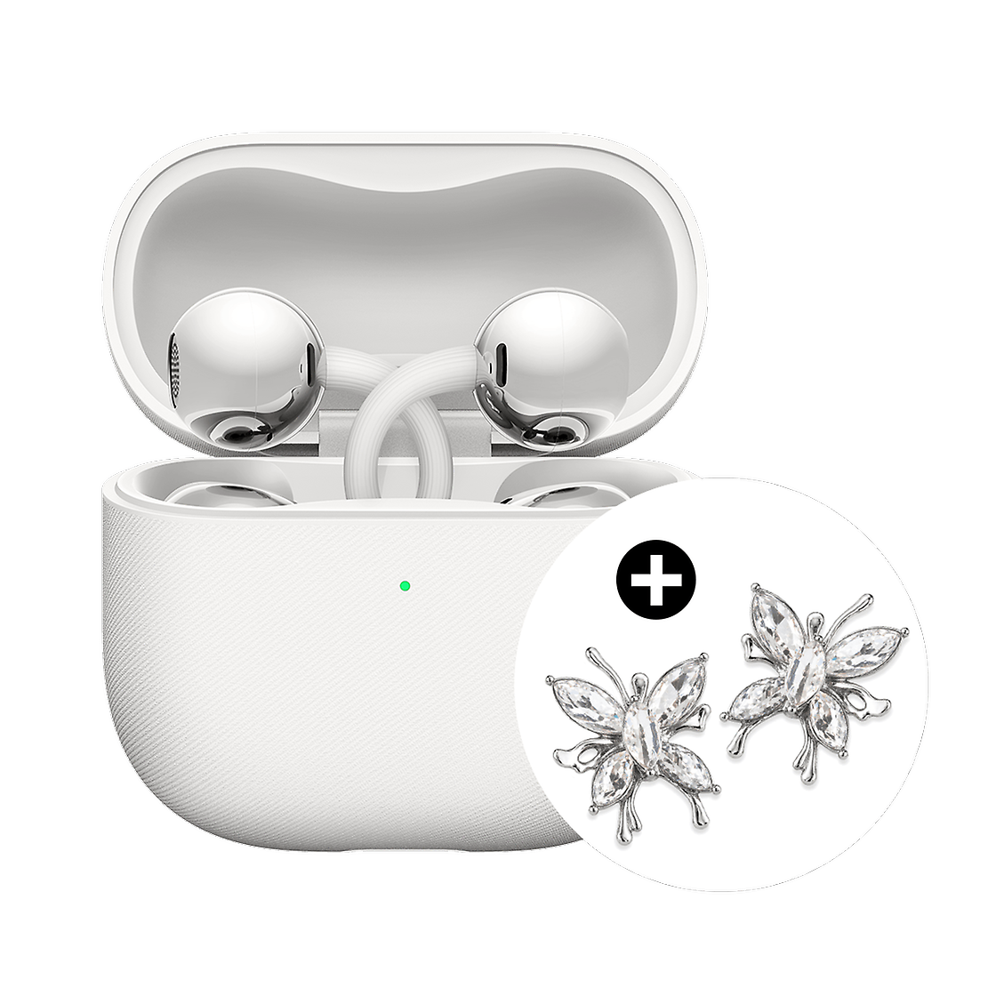 Huawei HUAWEI FREECLIP2 + Butterfly Clip Charm WHITE Front