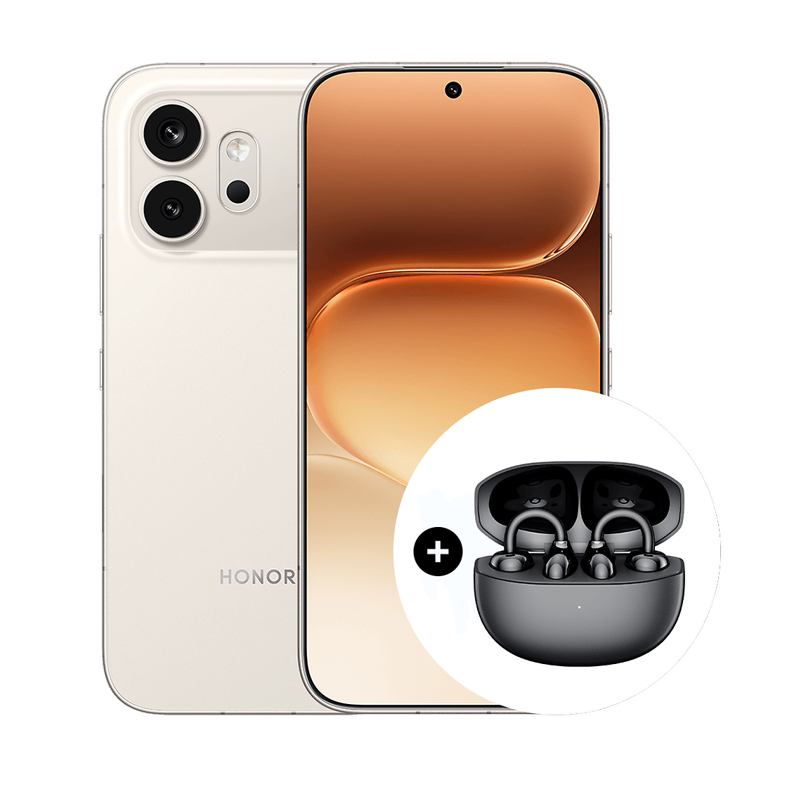 Honor HONOR 600 5G 512GB + BUDS CLIP ACTIVE GOLDEN WHITE Front