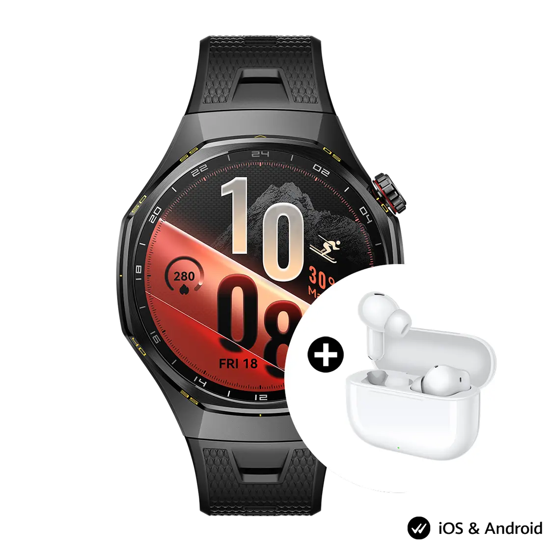 HUAWEI GT7 PRO 46MM BLACK + SE4 Huawei BLACK Front