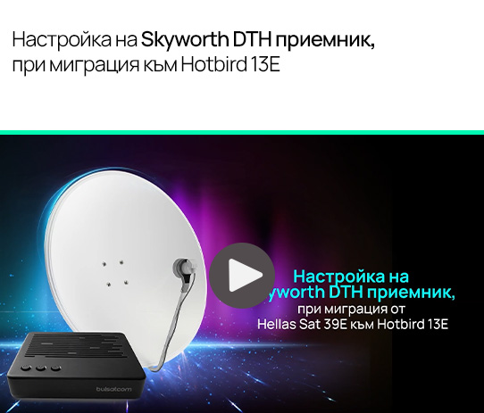 Настройка на Skyworth DTH приемник, при миграция към Hotbird 13Е