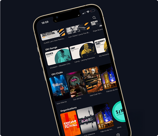 Oh! Jazz е стрийминг платформа и телевизионен канал, който
предлага ексклузивни джаз шоута от емблематични клубове по целия
свят